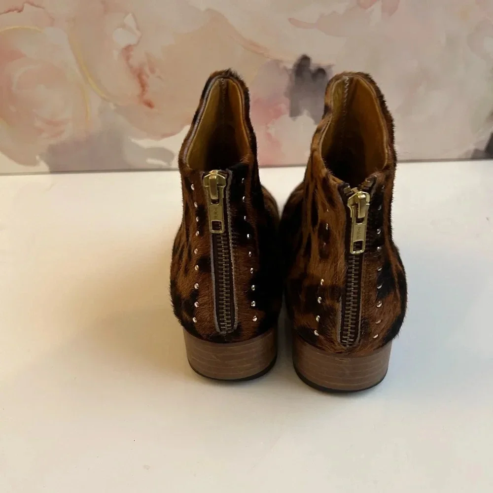 ! BEAU COOPS genuine hide hair animal print booties boots